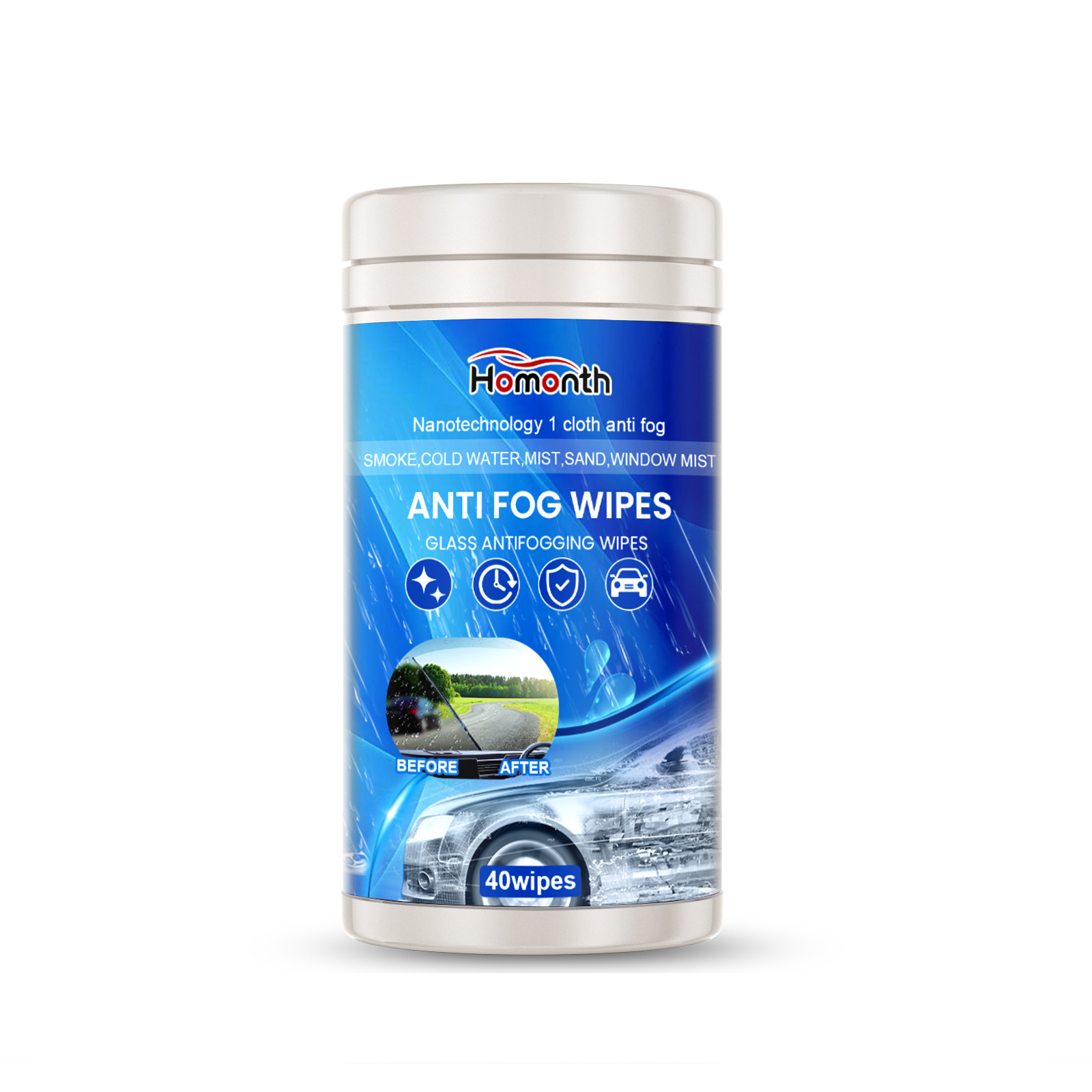 Main product image of Anti-fog Wipes for Cars, 40pcs, the Windshield Is Fog-proof, Car Care Product for Car Care