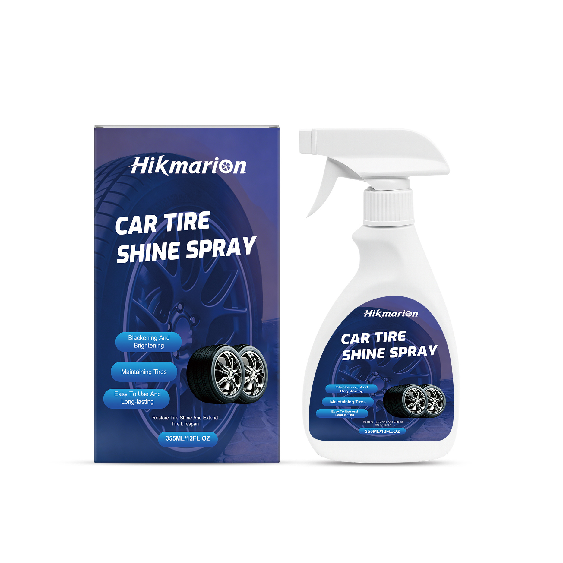 Main product image of HOMONTH Tire Shine Spray, 355ml, Automotive Supplies, Car Care Product for Car Care