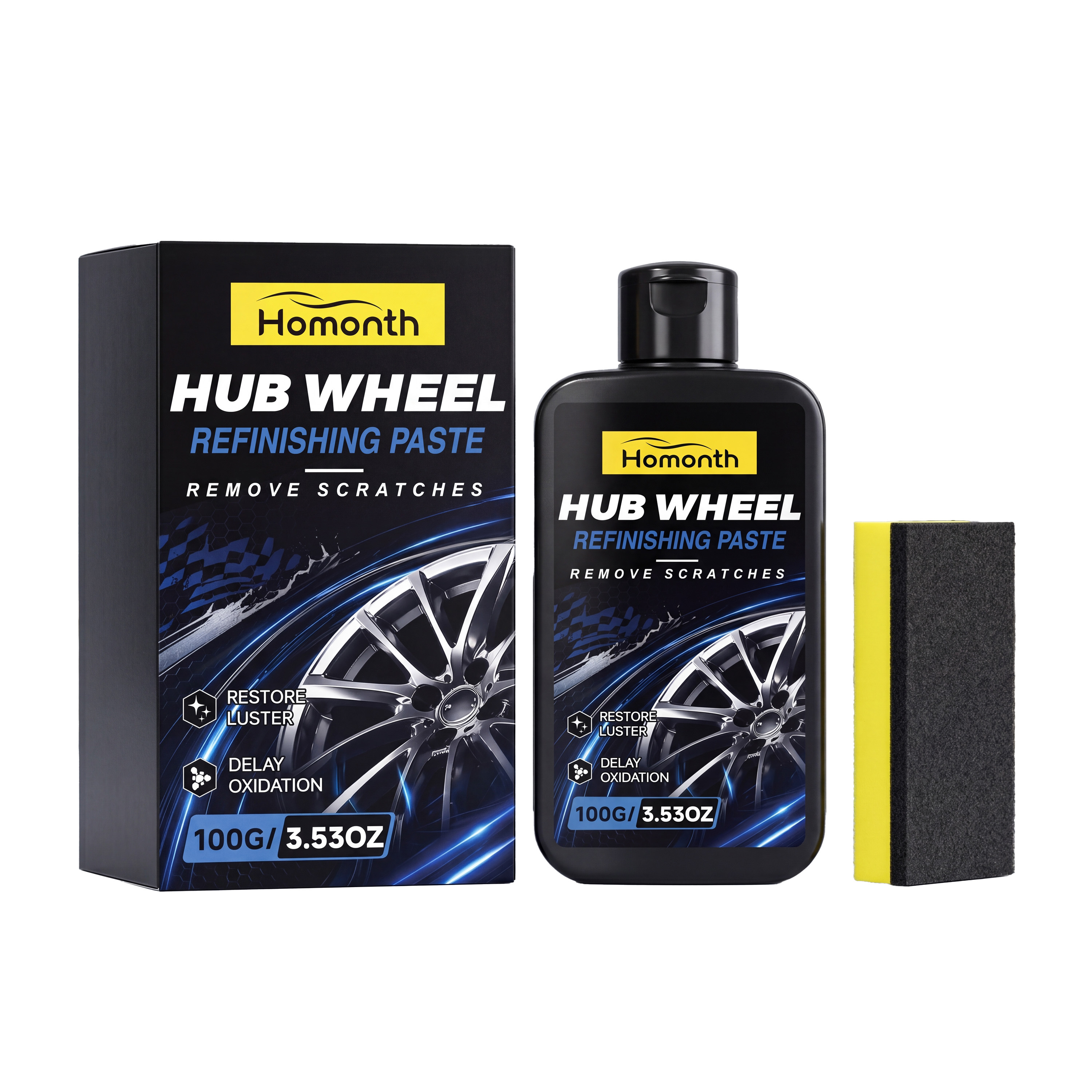Main product image of HOMONTH Hub Wheel Refinishing Paste, 100g +1, --Wheel Hub Repair, Polishing Paste for Car Care