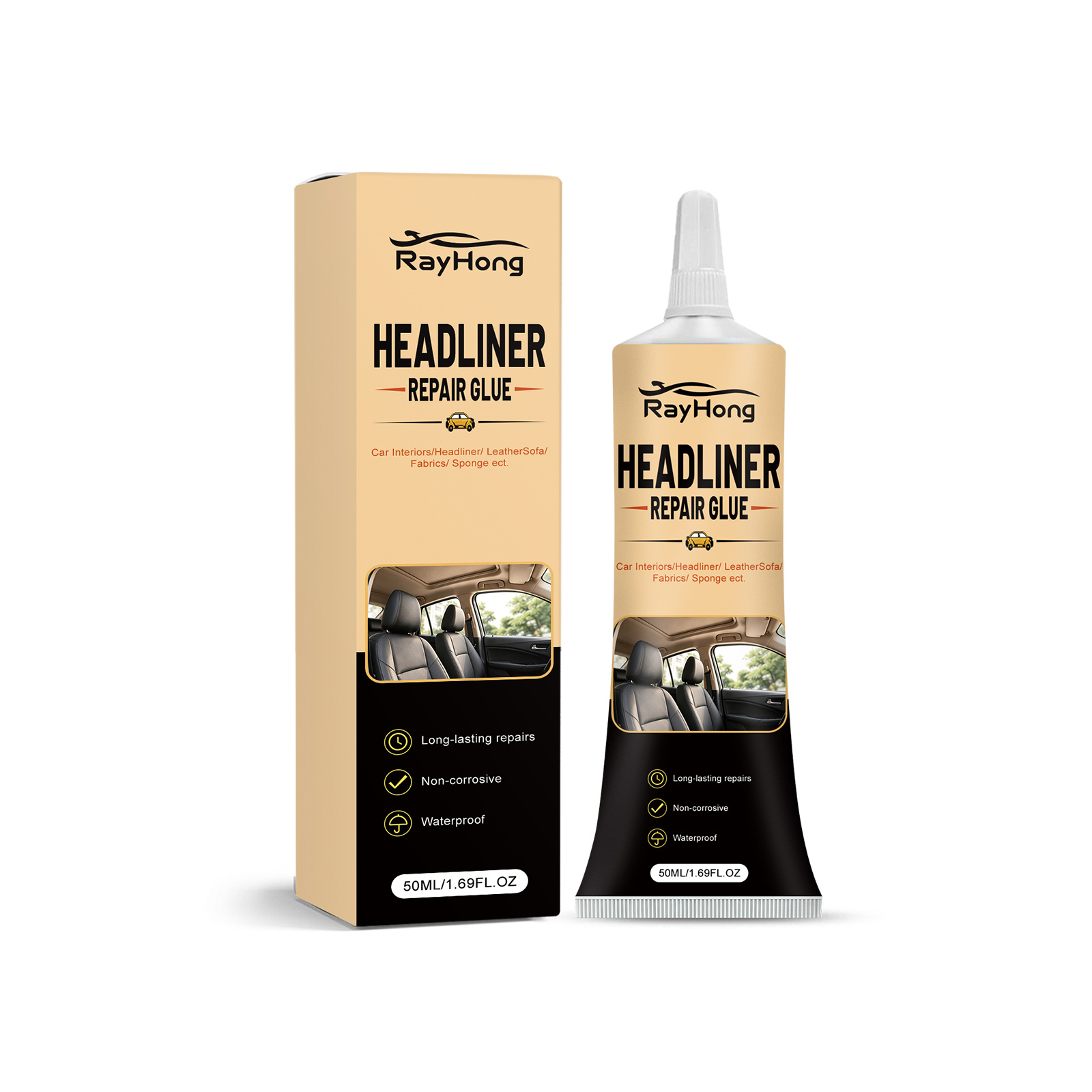 Main product image of RAYHONG Headliner Repair Glue, 50ml, Automotive Supplies, Car Care Product for Car Care