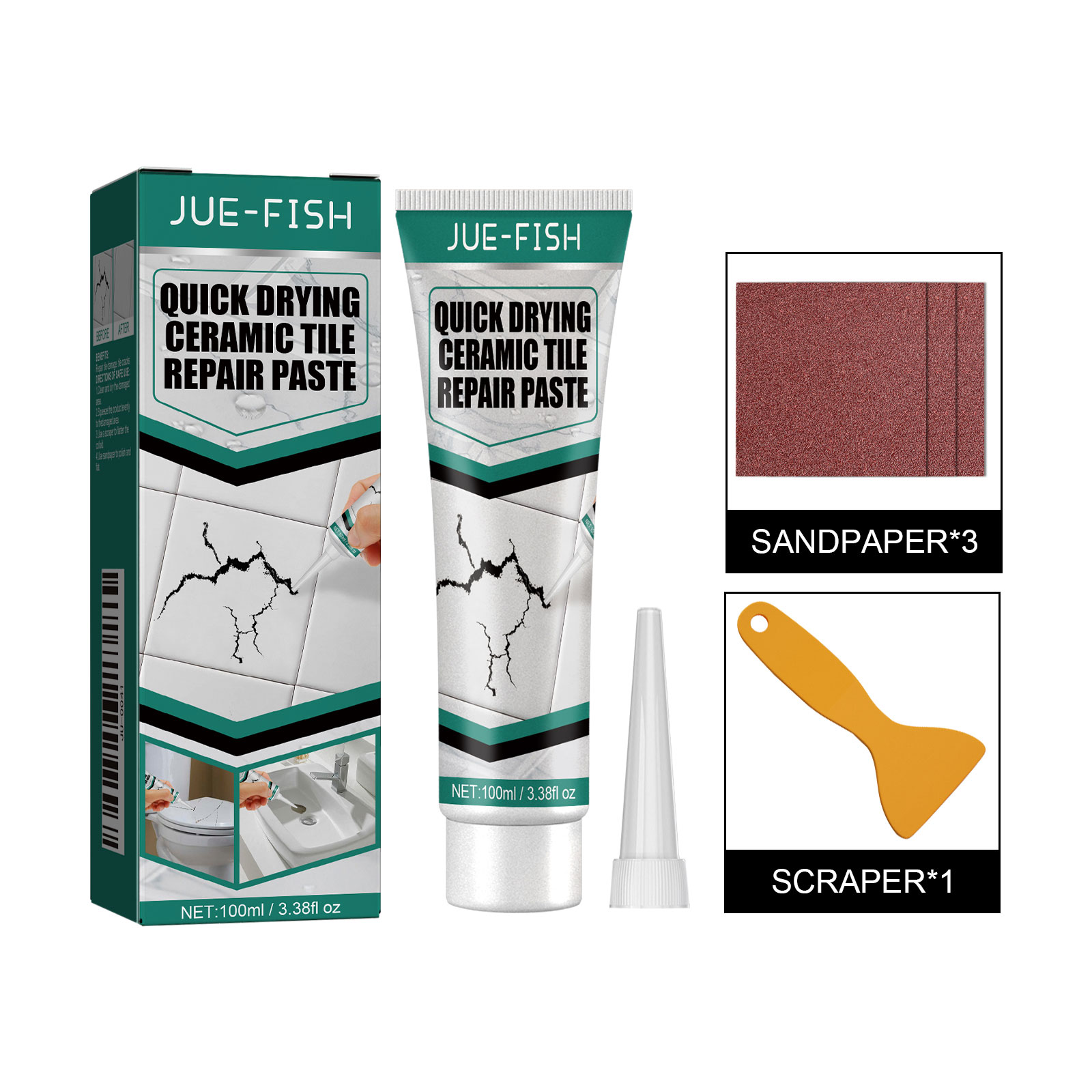 Main product image of Ceramic Tile Repair Paste 1 0 0ml Set-box Crack Repair Ceramic Tile Quick Drying Adhesive Marble Bathtub Furniture Toilet