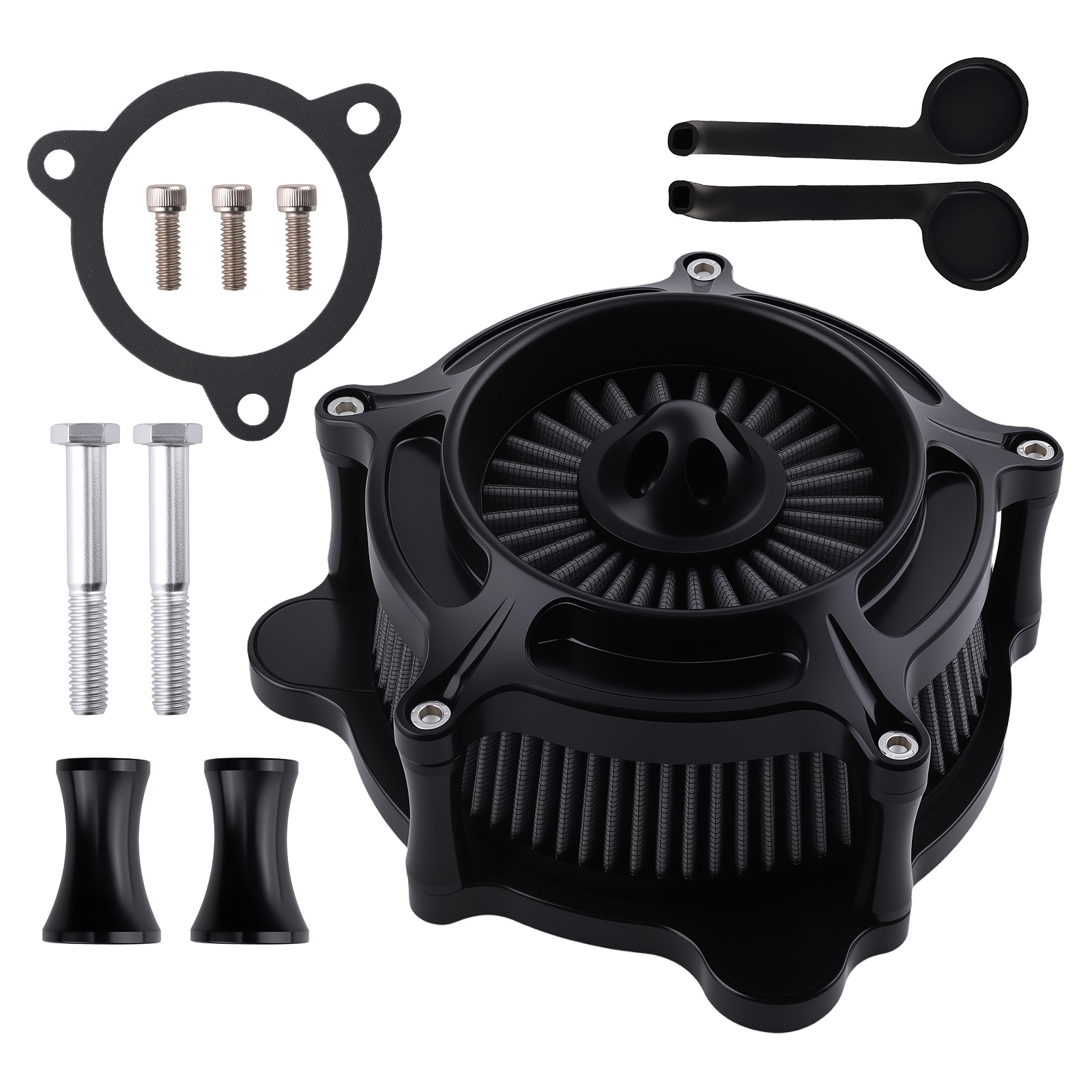 Main product image of Motorcycle Air Cleaner fit for Harley Dyna FXDLS 17 Black Billet Aluminum Filter Kit