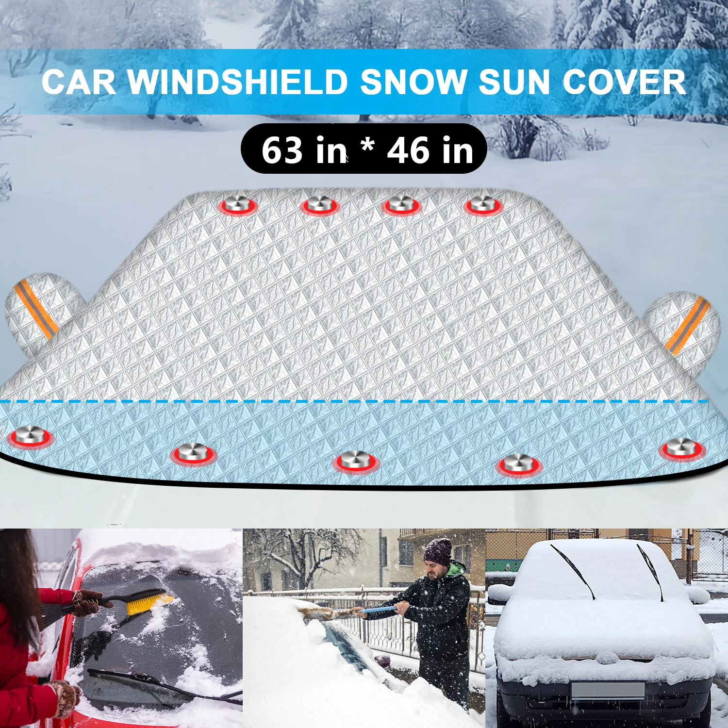 Main product image of Car Windshield Cover Sun Shade Magnetic Auto Windscreen Snow Protector Sun Visor