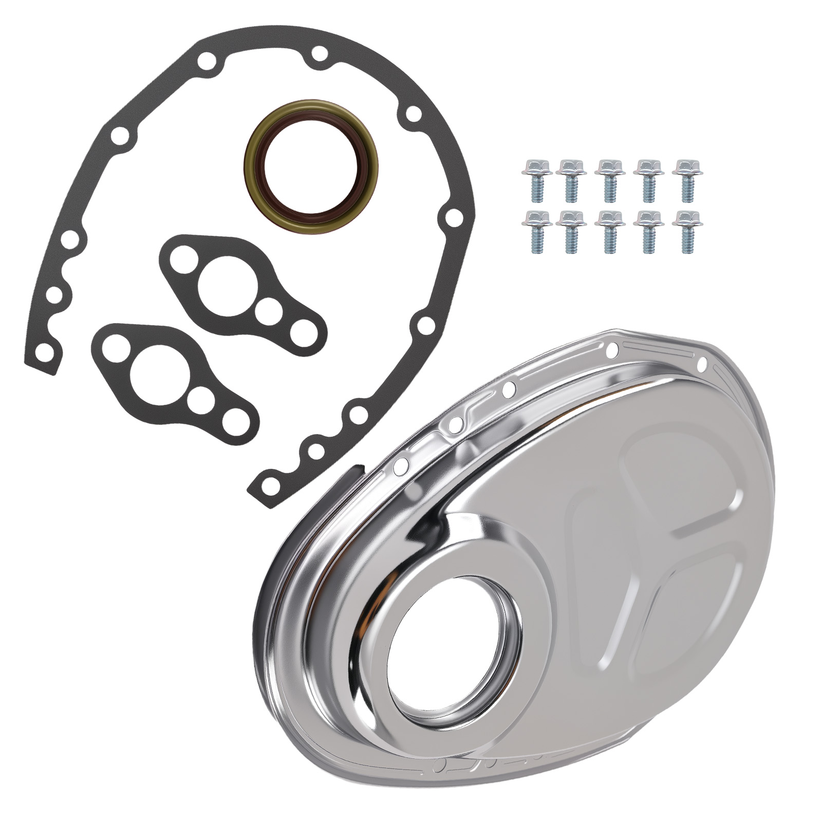 Main product image of Timing Chain Cover Kit fit for Chevrolet SB V8 283 327 350 383 400 Chrome R4934