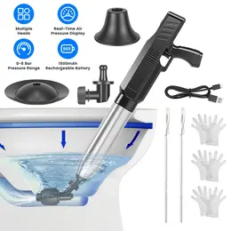 Product image of Electric High Pressure Air Plunger, 0-120PSI Adjustable Pressure, Cordless Type-C Charging, Multi Heads & Cleaning Kit, Household Pipe Maintenance Tool
