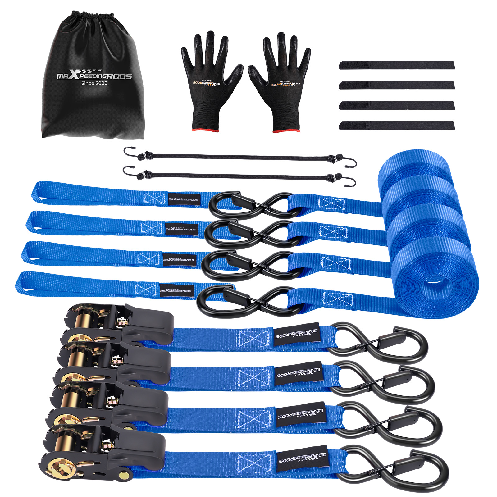 Main product image of 4 Pack Heavy Duty Ratchet Straps Tie Down 2200 lb 1 inch * 15ft for Transport