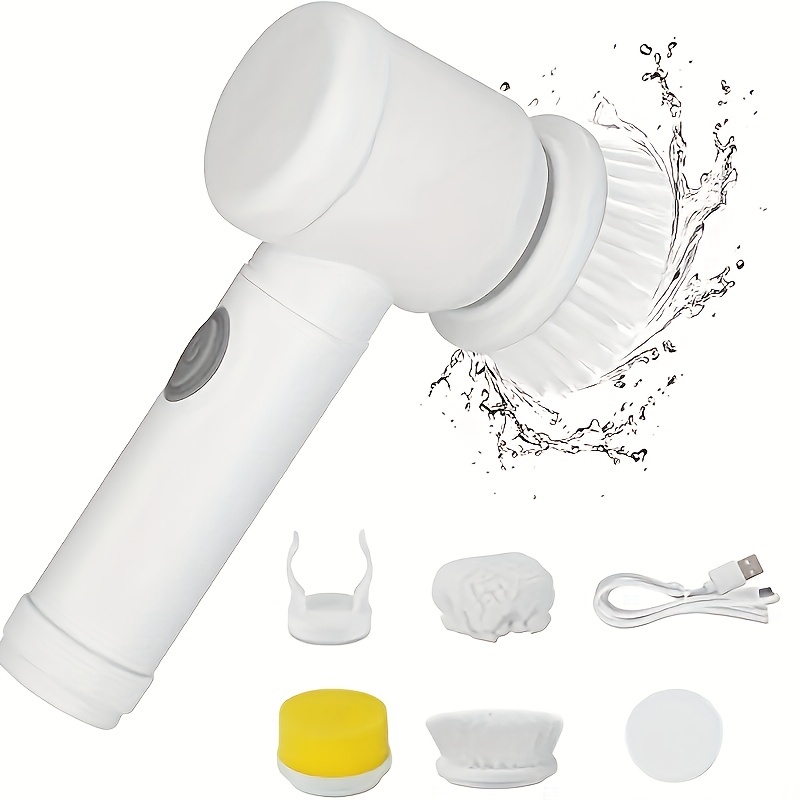 1pc Electric Spin Cleaning Brush,USB Rechargeable Handheld Kitch Cleaner Coldless Rotary Brush, Power Brush Bathroom Rechargeable Brush, Automatic Rotary Power Cleaning Brush For Cleaning