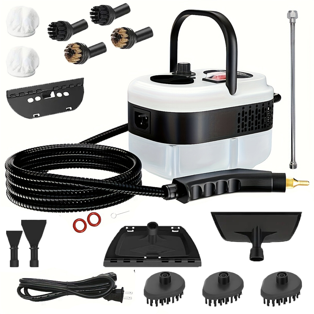 Handheld Steam Cleaner, Steamer For Cleaning, 2500W Pressurized Steam Cleaner With 1.2L Water Tank And 12 Attachments, Portable Steamer Cleaner For Home Car Kitchen Bathroom Furniture Tile Grout
