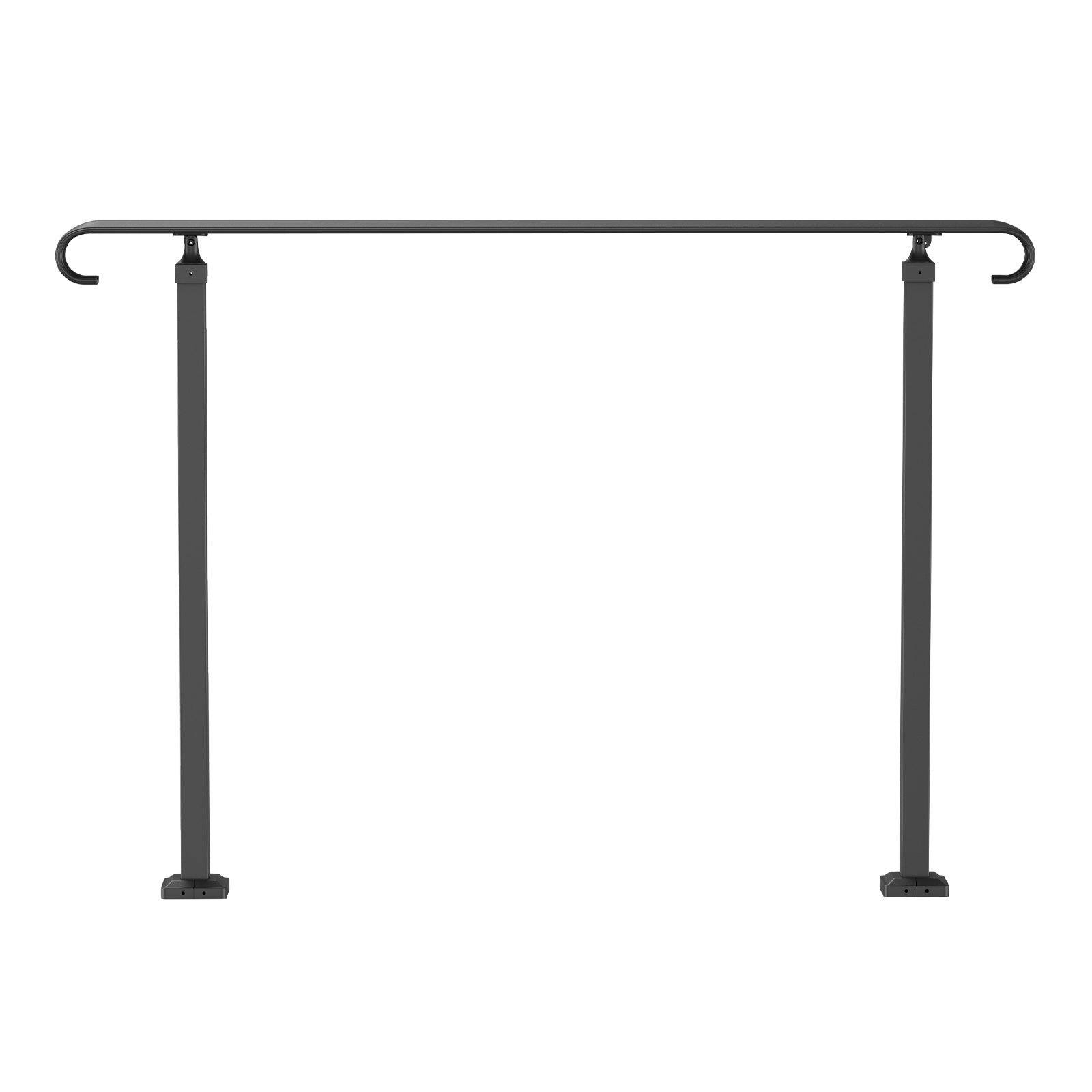 Main product image of Wrought Iron Handrail, Fit 2 Or 3 Steps Outdoor Stair Railing, Adjustable Front Porch Hand Rail, Black Transitional Hand Railings For Concrete Steps Or Wooden Stairs With Installation Kit