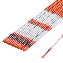 Driveway Markers, 100PCS 122 Cm, 0.79 Cm Diameter, Orange Fiberglass Poles Snow Stakes With Reflective Tape, 30.48 Cm Steel Drill Bit & Protection Gloves For Parking Lots, Walkways Easy Visibility