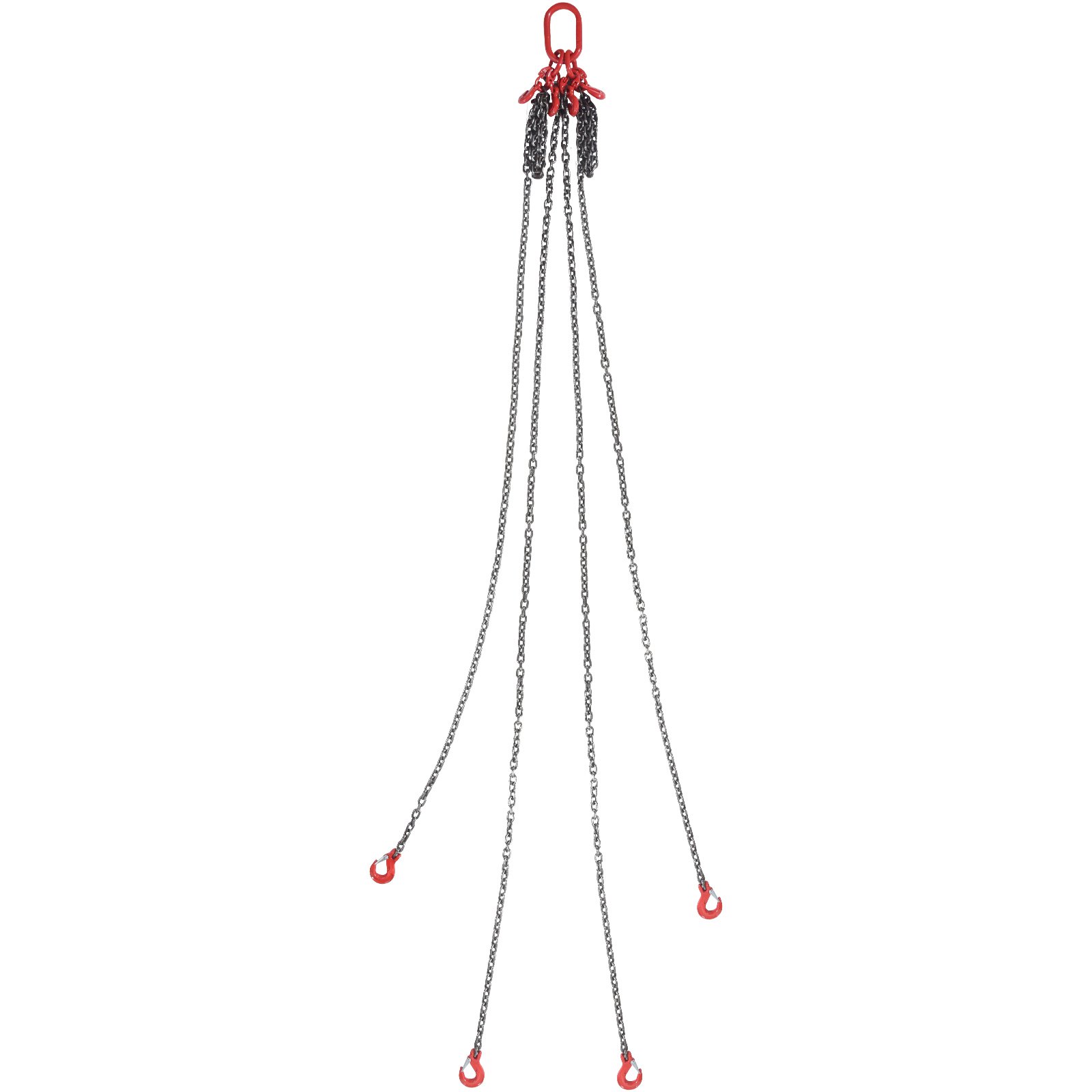 Chain Sling, 3/8 Inch X 10 Ft Lifting Chains With Hooks, G80 Engine Chain Hoist Lifts, 18400 Lbs/8 Ton Lifting Sling Chains For Engine Hoist, Engine Lift Chain With 4 Leg Grab Hooks & Adjusters