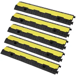 Product image of 5 Pack Rubber Cable Protector Ramp, 2 Channel, 12000 Lbs/axle, Flip-Open