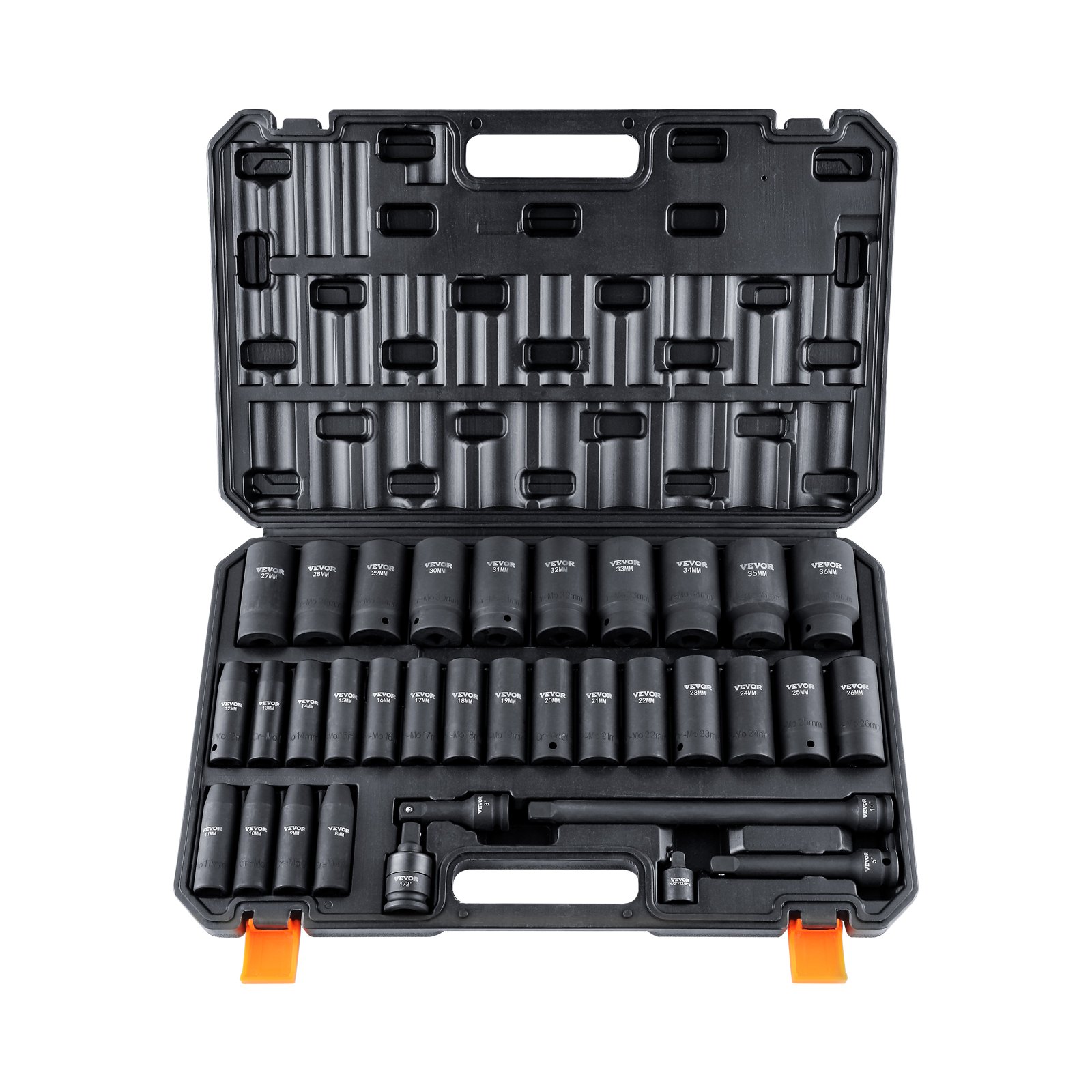 Main product image of 1/2" Drive Deep Impact Socket Set, 34-Piece Metric (8-36mm) 6-Point Cr-Mo