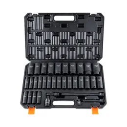 Product image of 1/2" Drive Deep Impact Socket Set, 34-Piece Metric (8-36mm) 6-Point Cr-Mo
