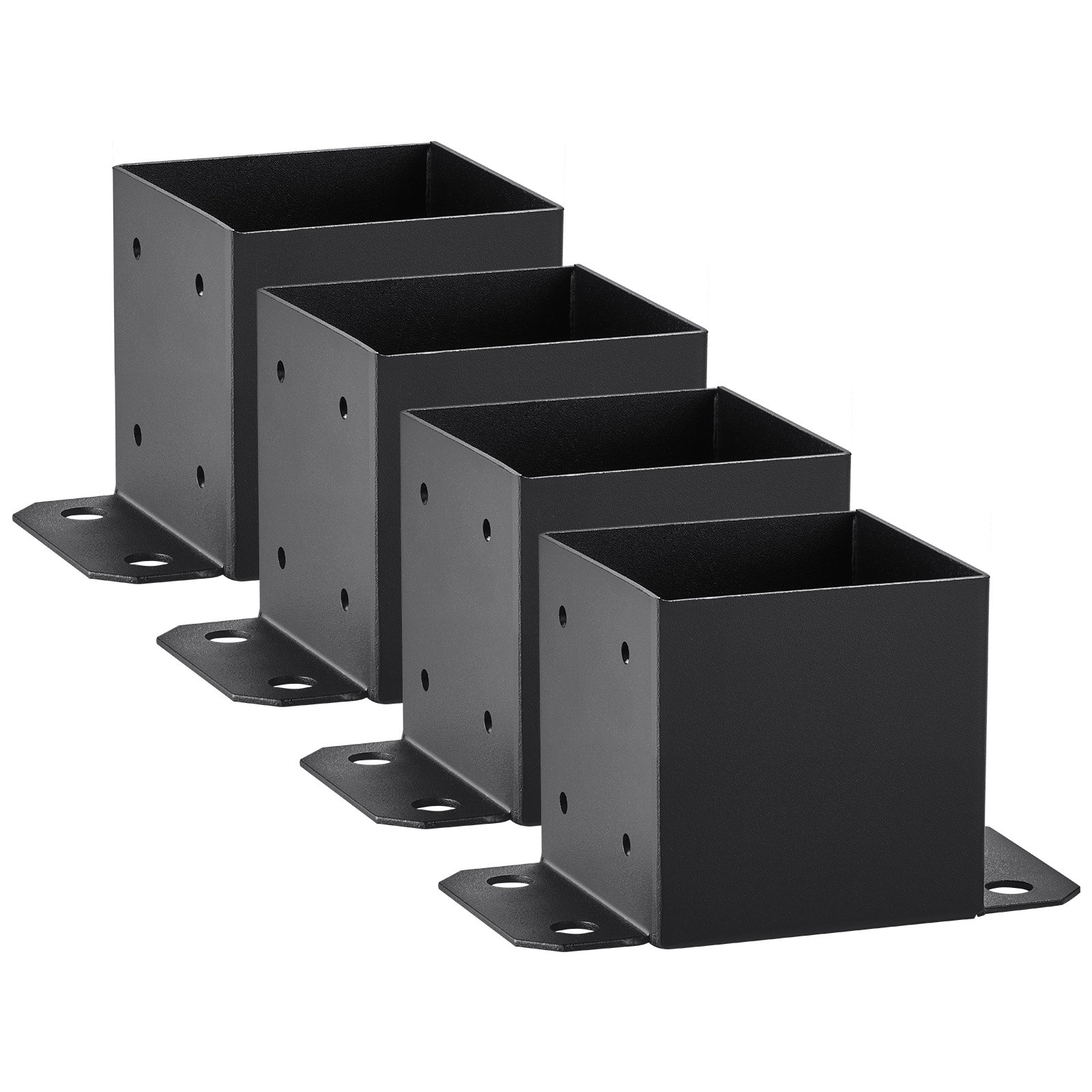 Main product image of Post Base Brackets, 152.4x152.4 Outer, 142x142 Inner, Matte Black, 4 Pcs