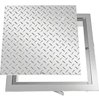 Product image of Galvanized Steel Recessed Manhole Cover, 50x50 cm Clear, 57x57 cm Overall, Sealed