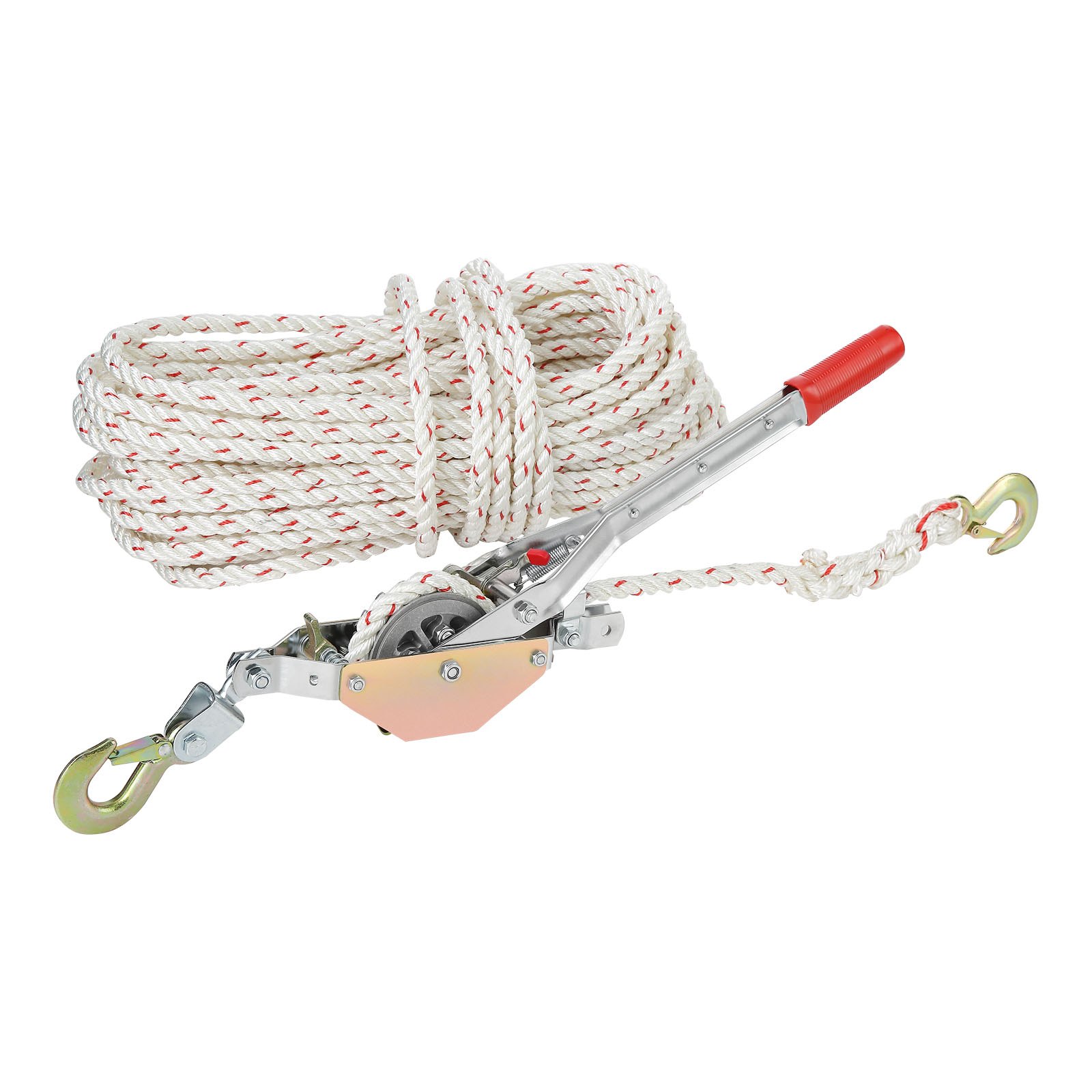 Main product image of Rope Puller, 3/4 Ton (750 Kg) Pulling Capacity, With 30.48 M Of 1.52 Cm Dia. Rope, 2 Hook, Come Along Winch, Heavy Duty Ratchet Power Puller Tool For Moving Boats, Securing Items, Transporting Logs