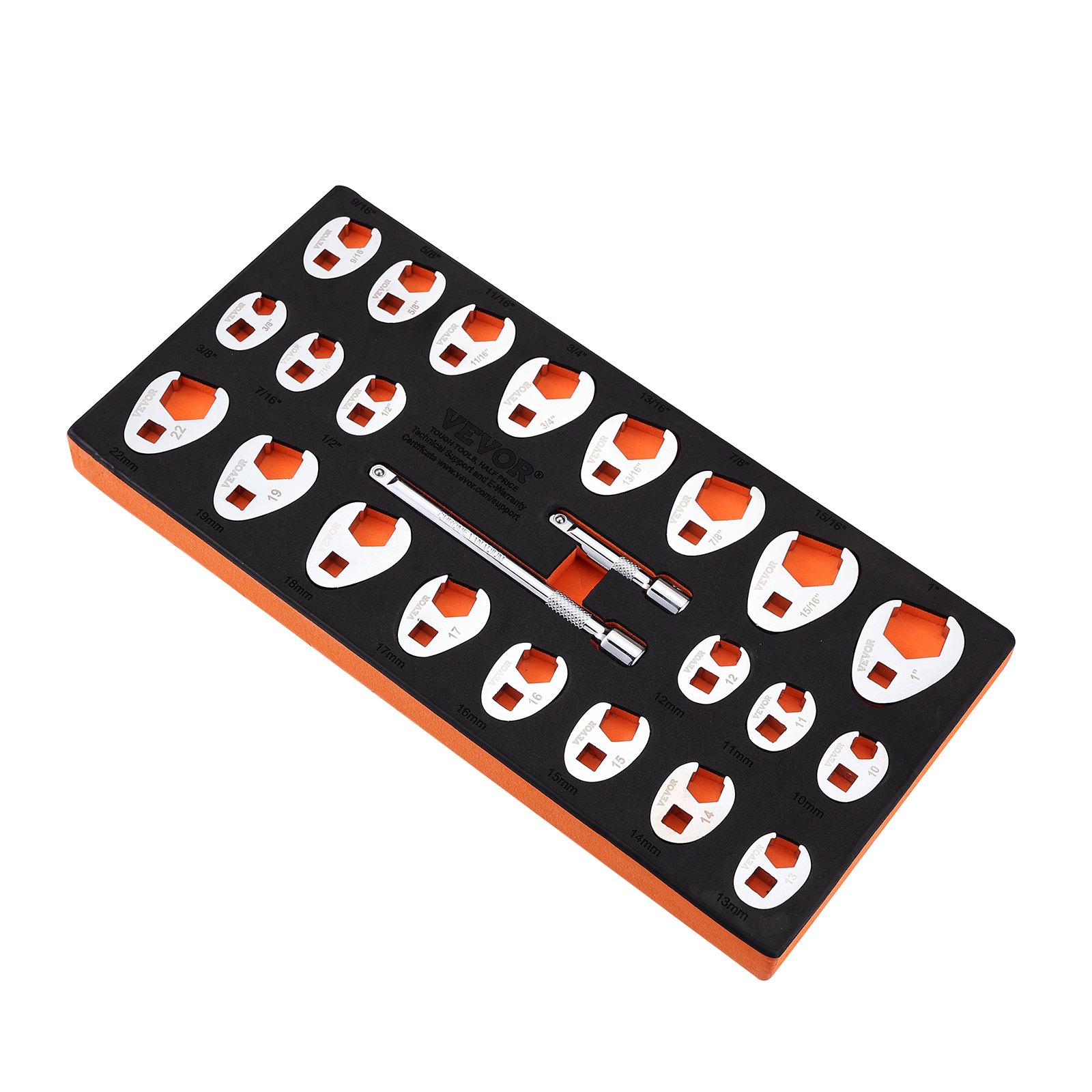 Main product image of 3/8" Drive Crowfoot Wrench Set, 24-Pc, SAE 3/8-1", Metric 10-22mm, CR-MO Steel