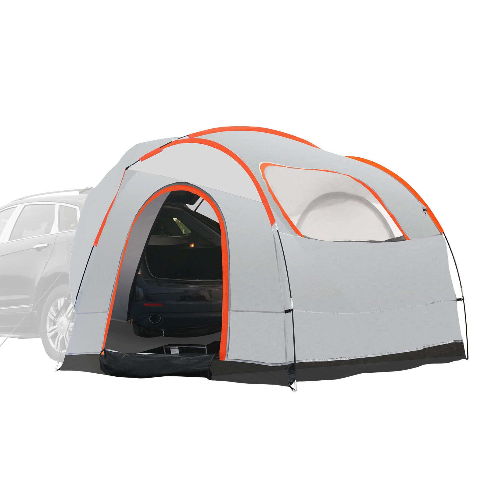 SUV Camping Tent, 8'-8' SUV Tent Attachment For Camping With Rain Layer And Carry Bag, Waterproof PU2000mm Double Layer Truck Tent, Accommodate 6-8 Person, Rear Tent For Van Hatch Tailgate