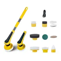 Product image of Yellow Electric Spin Scrubber with Telescopic Handle