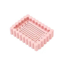 Dopamine draining soap box-with cleaning sponge-pink-PP-1 piece