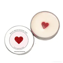 Beauty Brush Cleaning Soap-Heart-shaped-Soap Base-50g-1 piece