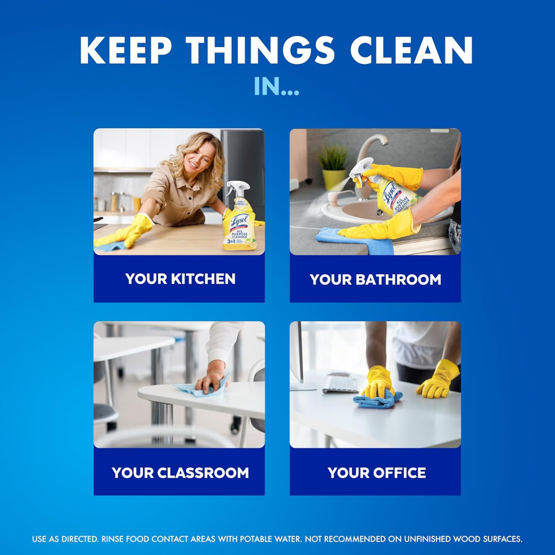 All Purpose Cleaner Spray, Multi-Purpose Disinfecting Spray, Kitchen & Bathroom Cleaner, Lemon Breeze Scent, 32 Fl Oz