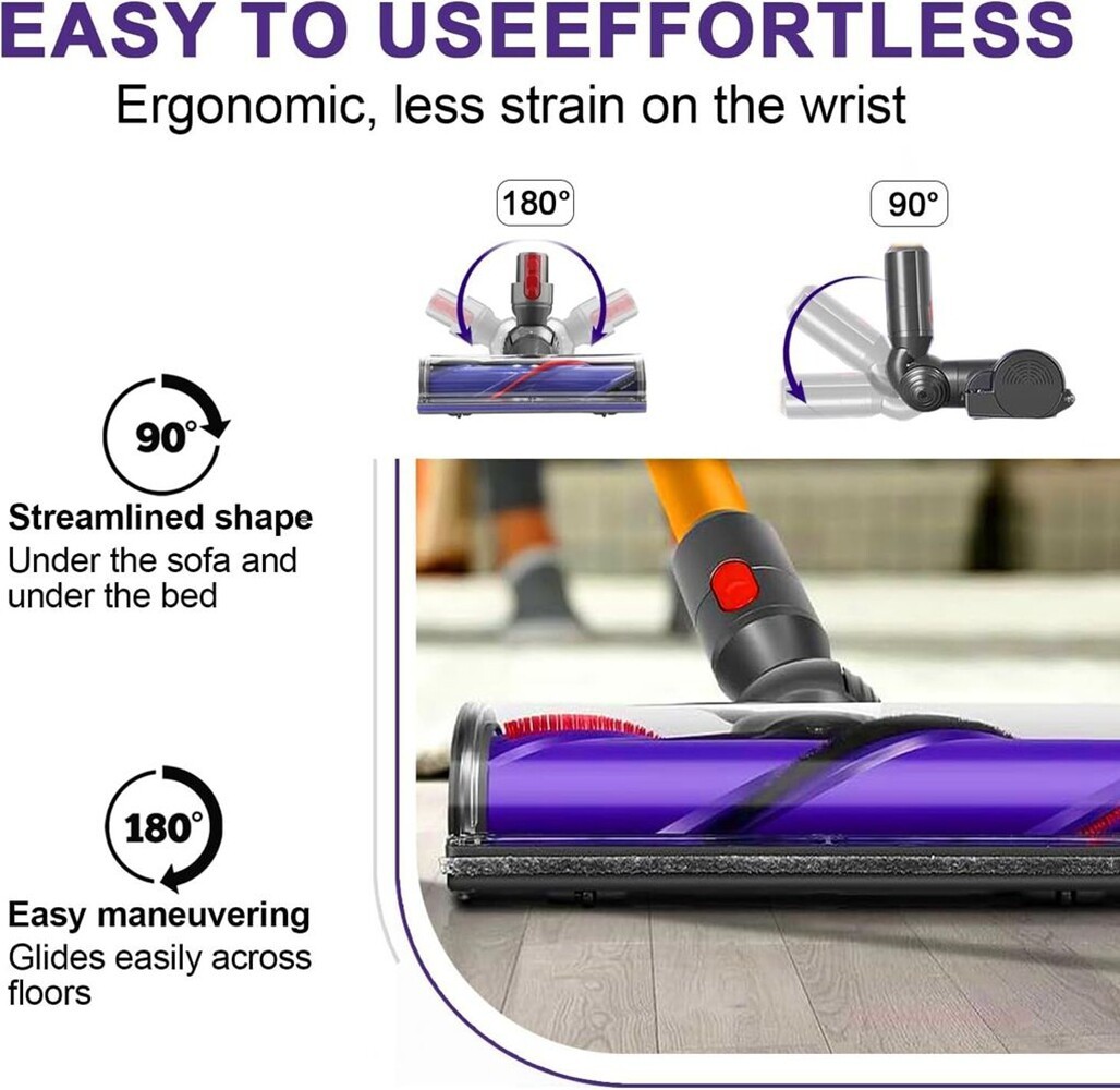 Main product image of Dyson V7, V8, V10, V11, V15 Electric Turbo Brush Floor Nozzle Replacement Head