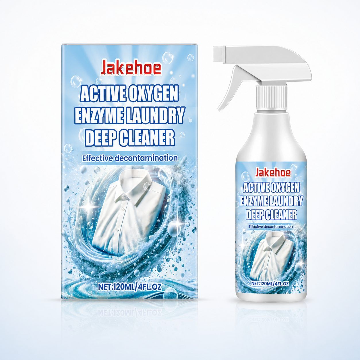 Main product image of JAKEHOE Active Oxygen Enzyme Laundry Cleaner Spray, 120 ml Bottle