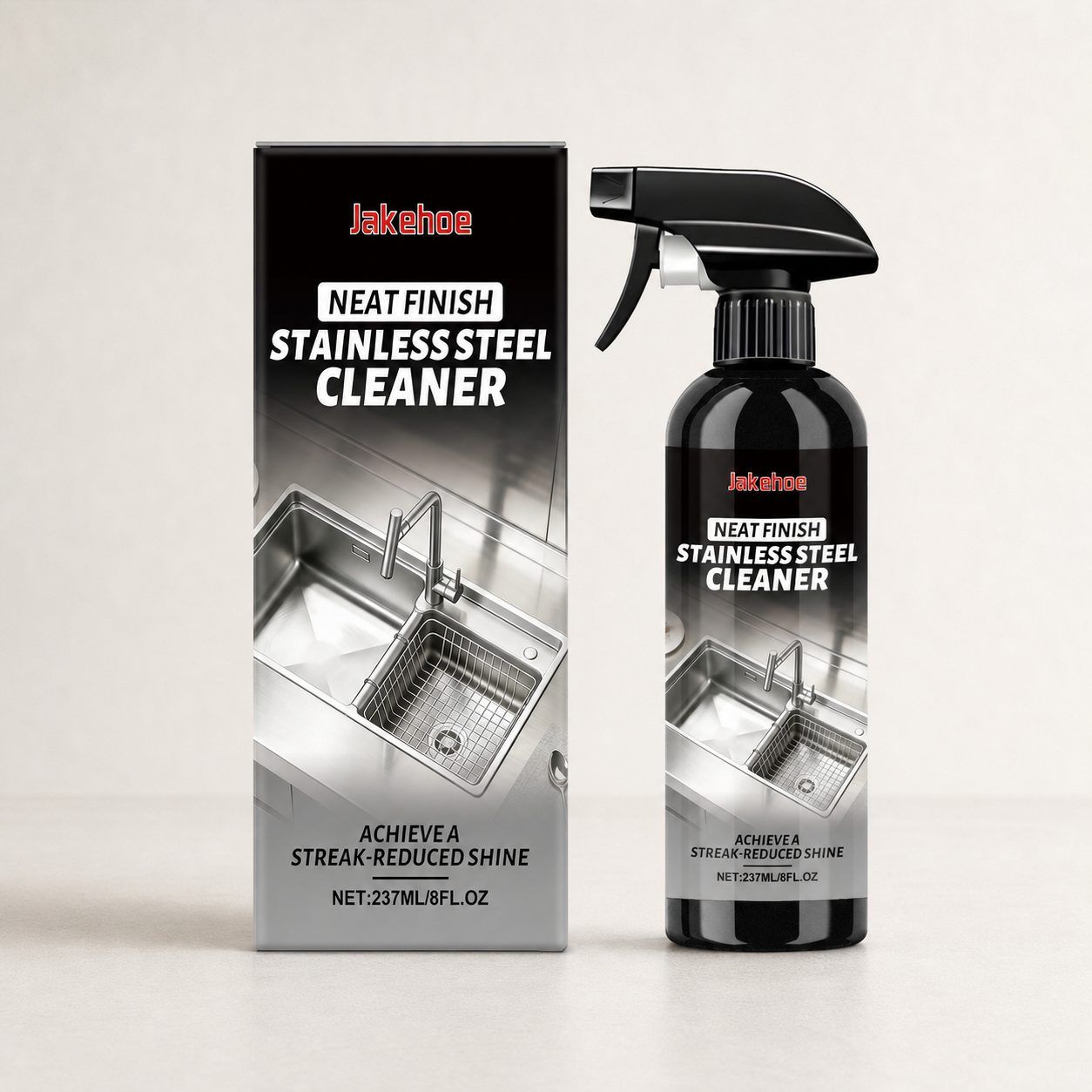 Main product image of JAKEHOE Stainless Steel Cleaner Spray, 237 ml Bottle