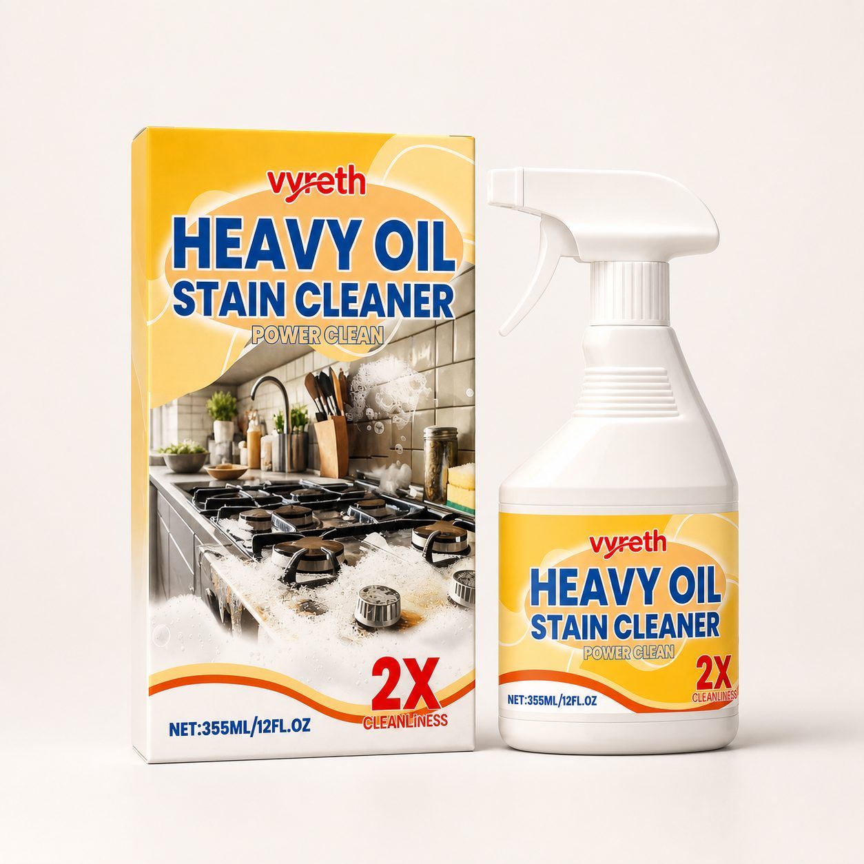 Main product image of vyreth Kitchen Grease Cleaner Spray, 355 ml Kit