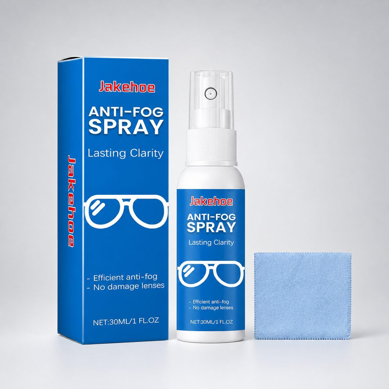 Main product image of JAKEHOE Eyeglass Anti-Fog Cleaning Spray Kit, 1set Kit