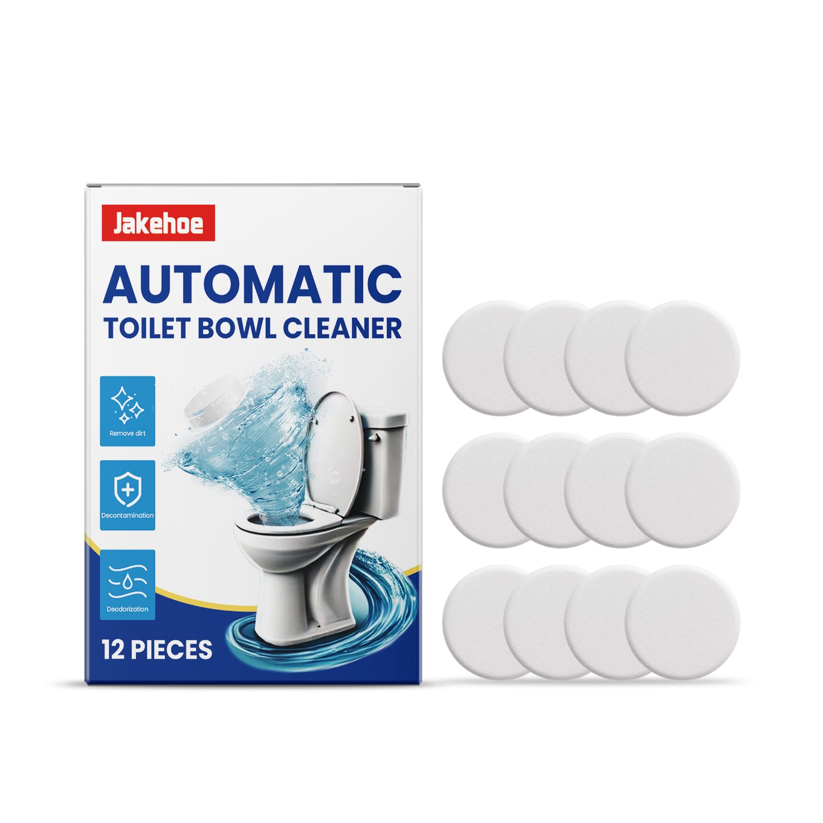 Main product image of JAKEHOE Toilet Bowl Cleaning Tablets, 12 Pieces