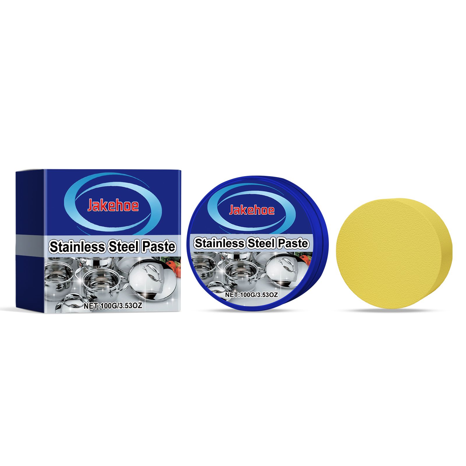 Main product image of JAKEHOE Stainless Steel Cleaning Paste Kit, 100g with Sponge