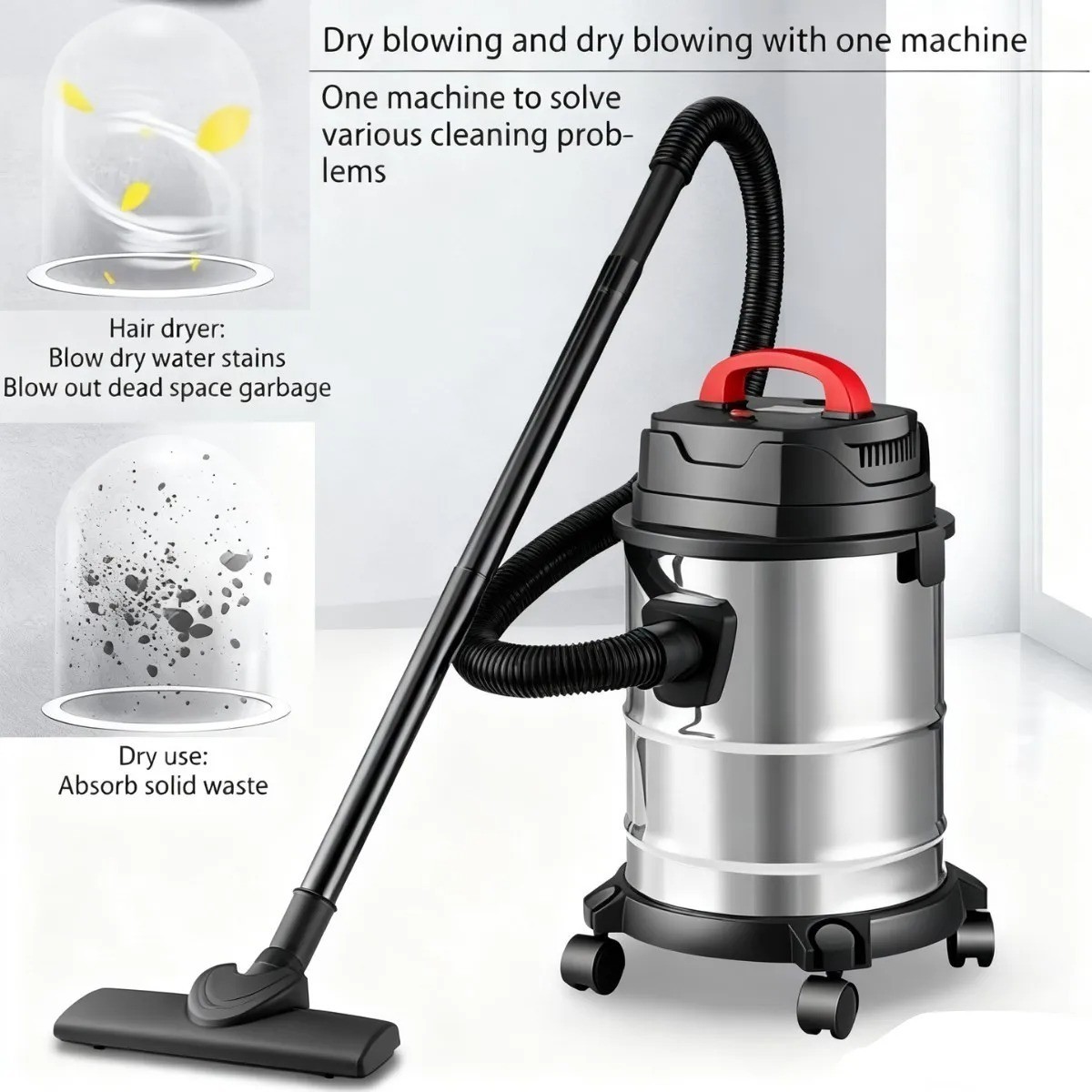 Main product image of 800W Industrial Wet/Dry Vacuum Cleaner, 18L Tank, Blower Function