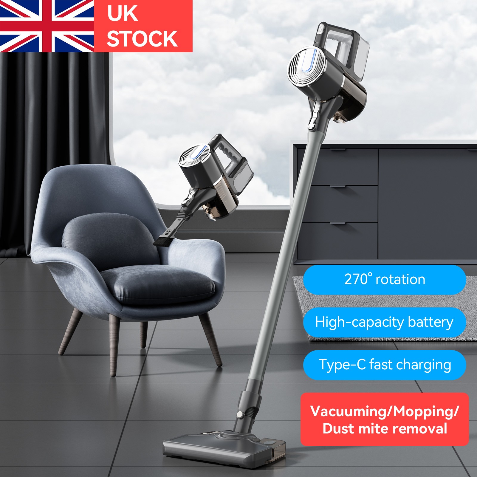 Main product image of Cordless Bagless Handheld Upright Vacuum Cleaner