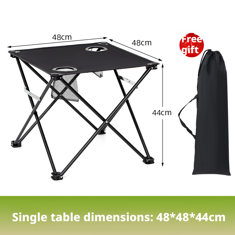 Outdoor folding table-black square table-1 piece