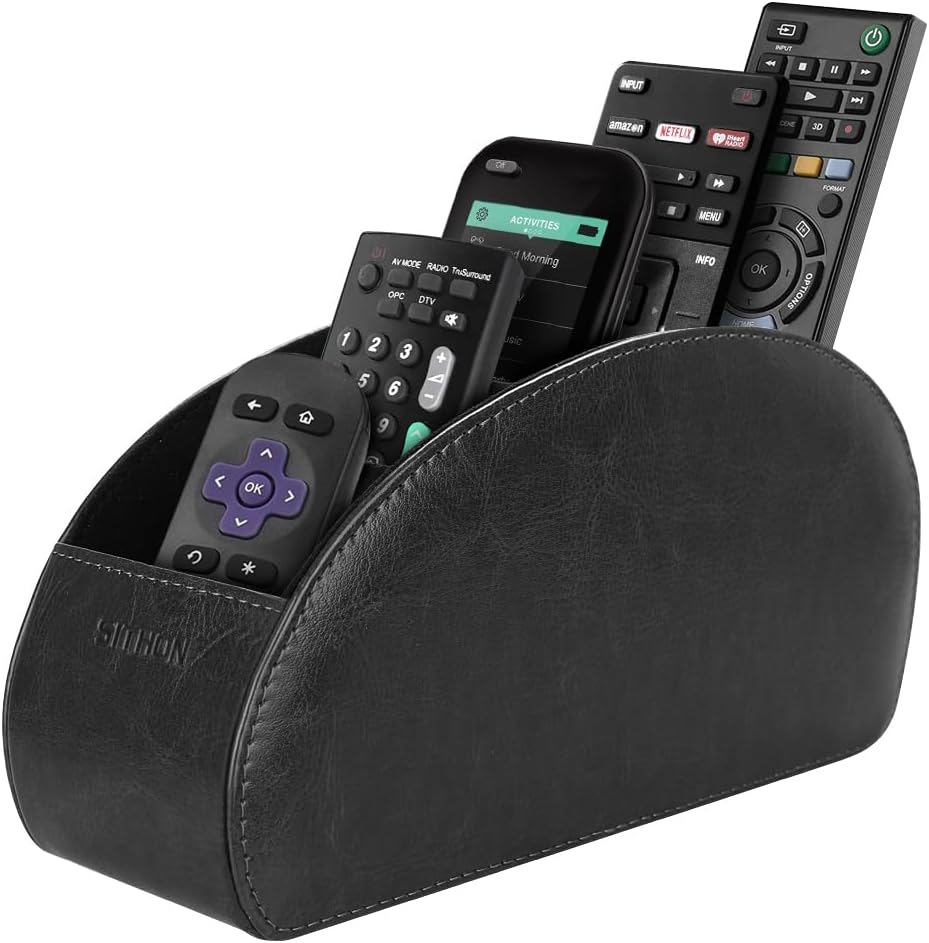 Main product image of PU Leather Desktop Remote Control Holder, 5 Compartments