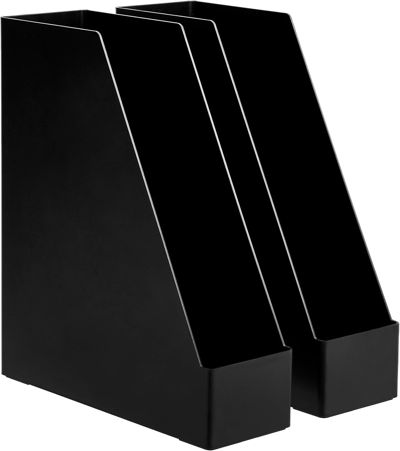Main product image of Plastic Vertical Magazine & File Holder Desk Organizer, Black, 2 Units