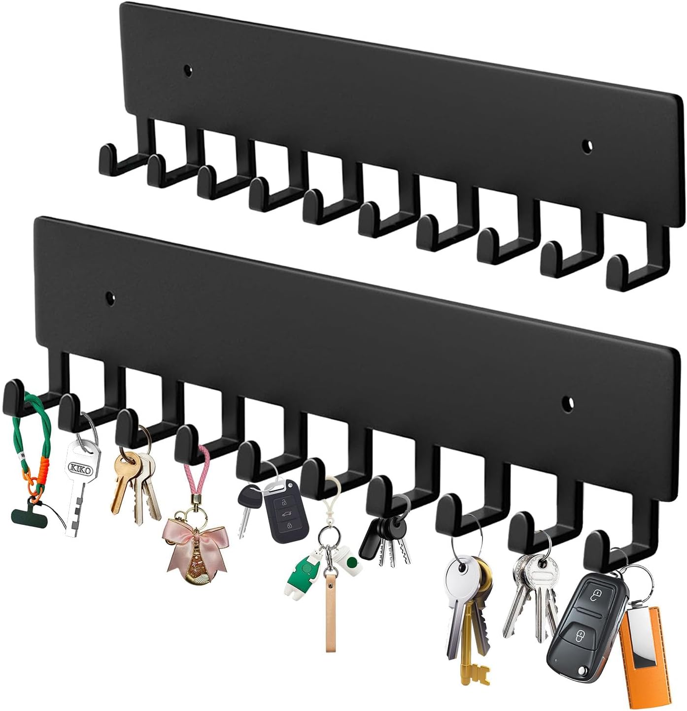 Main product image of Wall Mount Key Holder, 2 Units with 10 Hooks, Screw Mounted