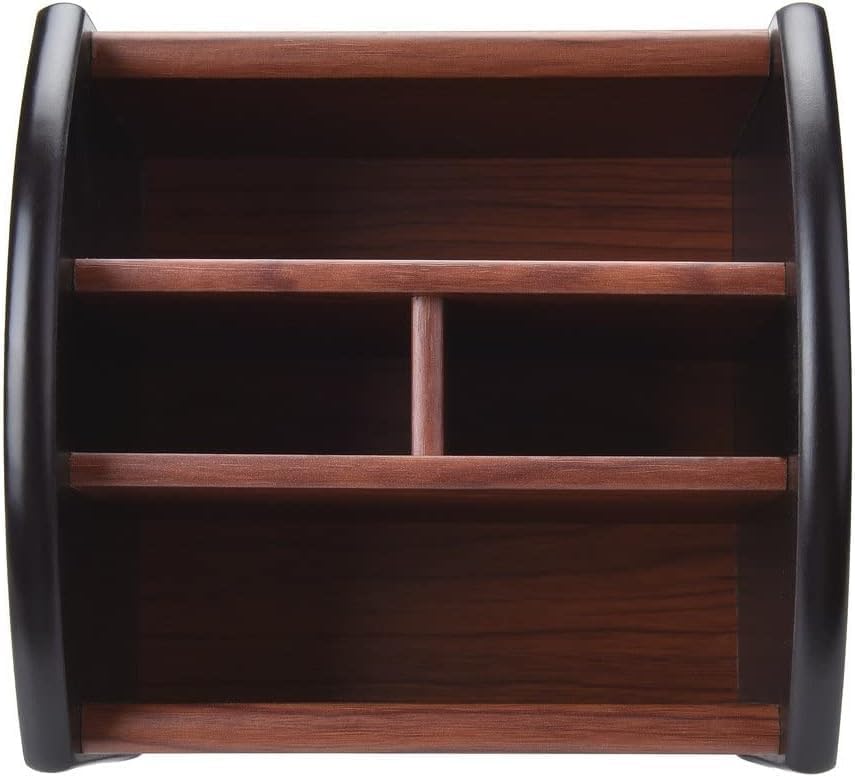 Main product image of Rotating Wooden Desktop Organizer, 4 Compartments