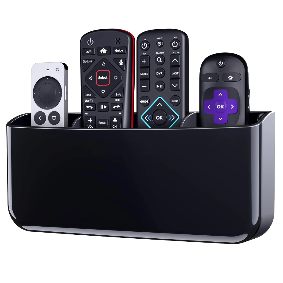 Main product image of XL Black Wall Mount Remote Holder, Removable Adhesive