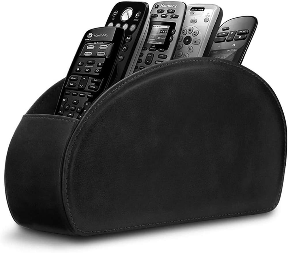 Main product image of Leather Desktop Organizer, 5 Compartments, Remote Control Caddy