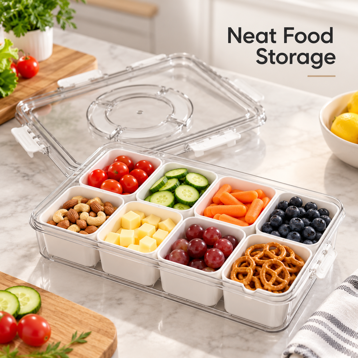 Main product image of Kinvara Airtight Storage Box with 8 Organizers and Handle