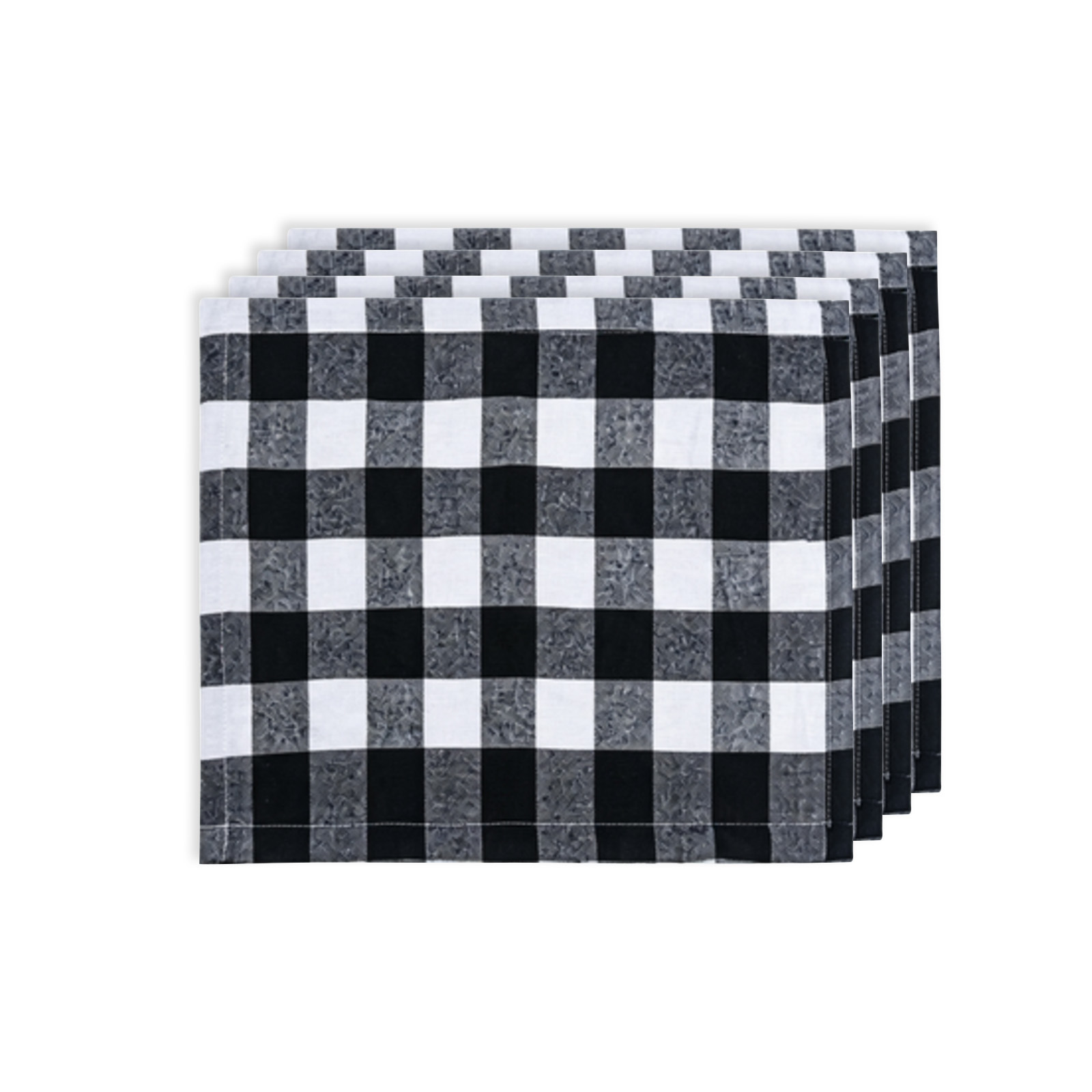 Main product image of Black and White Plaid Cloth Napkin Set, 4-Piece