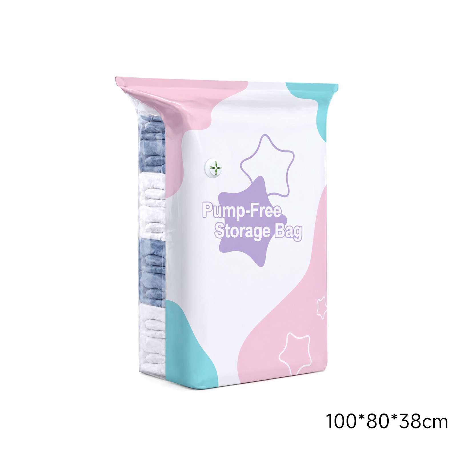 Main product image of Extra Large Pump-Free Vacuum Compression Storage Bags100*80*38cm, 100*80*38cm for Daily Use