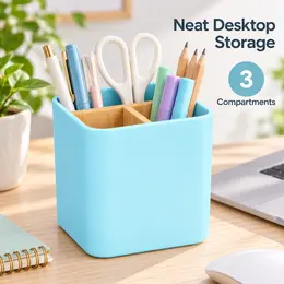 Product image of Organizer Square 3 Compartments Bamboo Blue