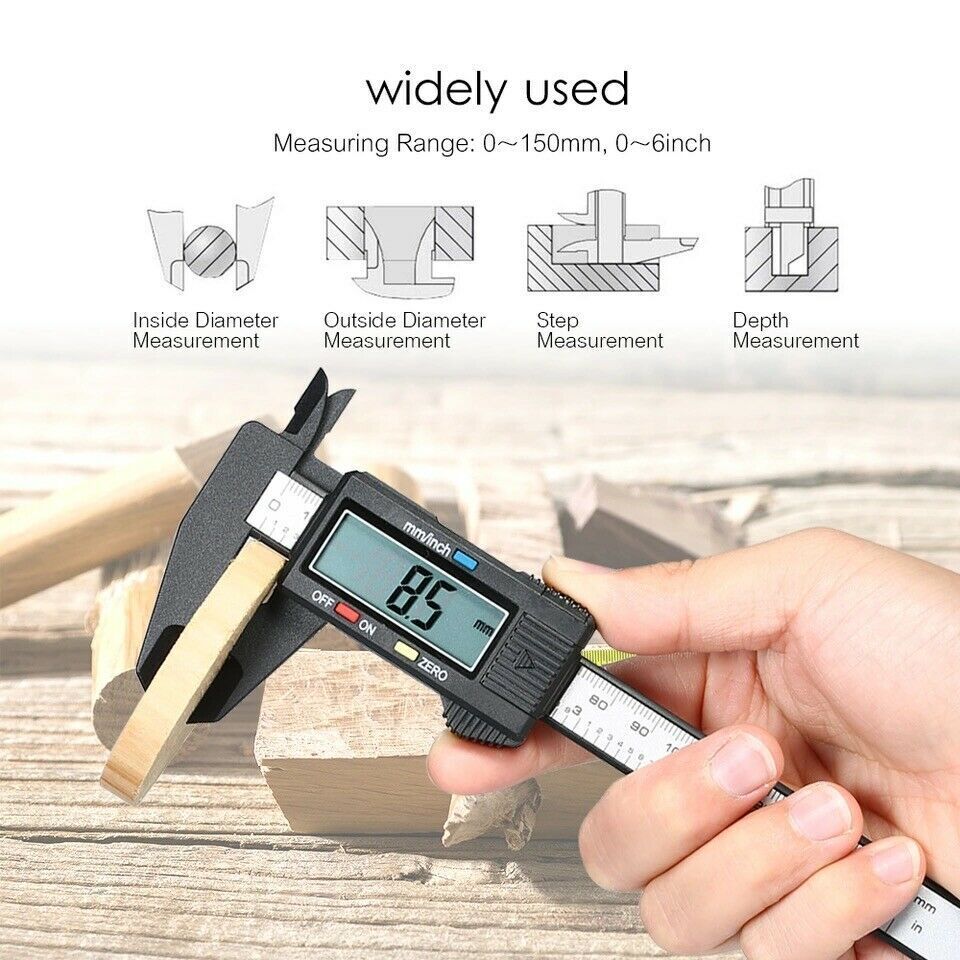 Main product image of Carbon Fiber Digital Vernier Caliper, 6 inch / 150mm LCD Display
