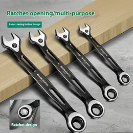Plum Blossom Small Board Bidirectional Double Head Maintenance Tool Dual-use Hollow Ratchet Wrench