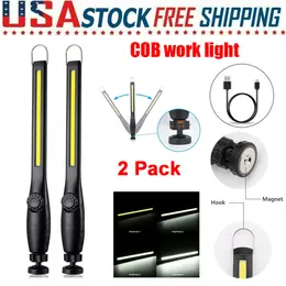 LED USB Rechargeable Work Light Magnetic Flashlight Flexible Cordless Torch Automotive Inspection Light